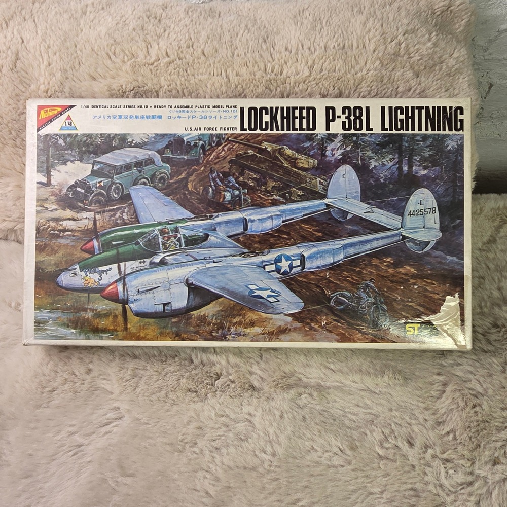 Nichimo Lockheed P-38L Lightning 1/48 Scale Model Kit S-4810-800 Vintage Plane